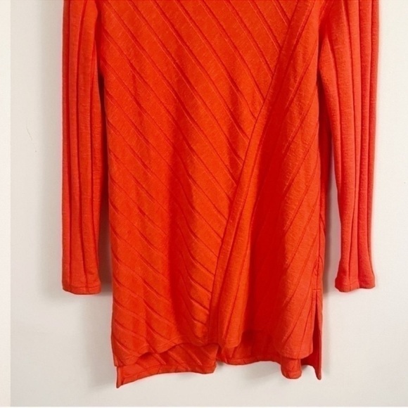 Anthropologie Maeve Asymmetrical Ribbed Knit Sweater Tunic Orange Size XS - Picture 3 of 8